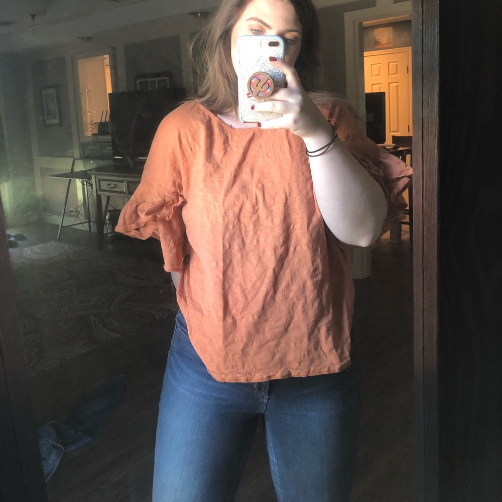 Burnt Orange Riffle Sleeve Tee